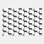 Feuille De Papier Cadeau Bleu Noir & Rouge Bois Blanc (Devant 2)