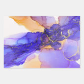 Feuille De Papier Cadeau Bleu orange violet Abstrait (Devant 3)