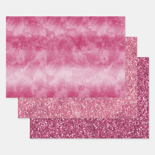 Feuille De Papier Cadeau Bleu Pink Ombre (Lot)