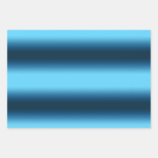 Feuille De Papier Cadeau Bleu rayé (Devant)