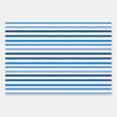 Feuille De Papier Cadeau Bleu rayé blanc (Devant)