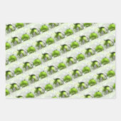 Feuille De Papier Cadeau Bleu rose et Verte Glitterie ornements de Noël (Devant 2)