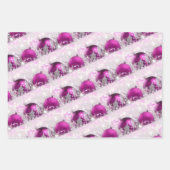 Feuille De Papier Cadeau Bleu rose et Verte Glitterie ornements de Noël (Devant)