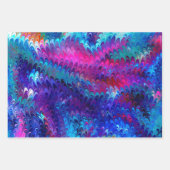 Feuille De Papier Cadeau Bleu rose Turquoise Abstrait Marbling Ebru Art (Devant 3)