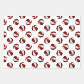 Feuille De Papier Cadeau bleu rouge basketballs motif cadeau (Devant 3)