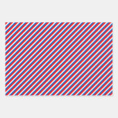 Feuille De Papier Cadeau Bleu Rouge Blanc étoiles et rayures (Devant 2)