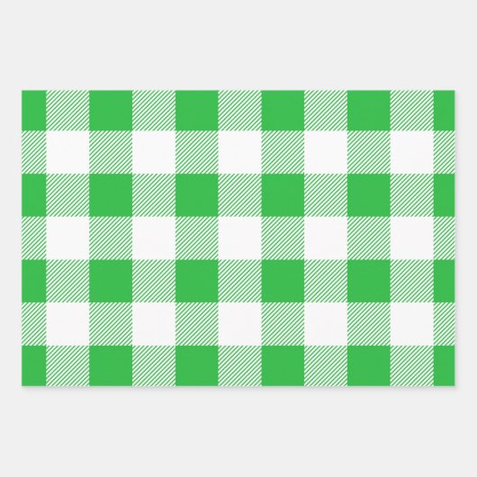 Feuille De Papier Cadeau Bleu rouge et vert / Bison blanc Plaid Motif (Devant 3)