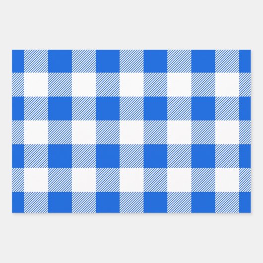 Feuille De Papier Cadeau Bleu rouge et vert / Bison blanc Plaid Motif (Devant)