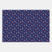 Feuille De Papier Cadeau Bleu rouge étoile blanche (Devant 2)
