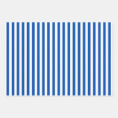 Feuille De Papier Cadeau Bleu Saphir & Rayures Blanches (Devant 2)