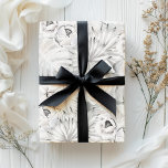 Feuille De Papier Cadeau Bleu Tonal Tropical Botanique<br><div class="desc">Idéal pour un mariage ou un baby shower,  ce blanc tropical romantique à dominante blanche est doux et magnifique.</div>