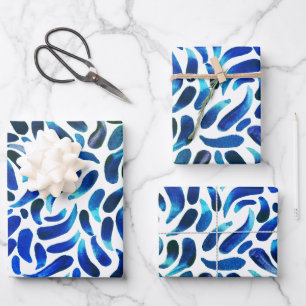 Feuille De Papier Cadeau Bleu Vert Art Thématique Peinture Party Garçon Ann