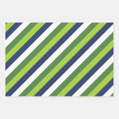 Feuille De Papier Cadeau Bleu & Vert Golf Jacquard Stripes Cadeaux Envelopp (Devant 3)