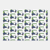 Feuille De Papier Cadeau Bleu & Vert Golf Jacquard Stripes Cadeaux Envelopp (Devant 2)