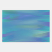 Feuille De Papier Cadeau Bleu Violet Mer Vert Turquoise Ombre Aquarelle (Devant 3)