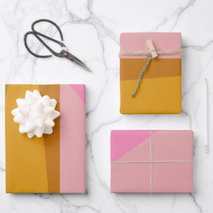 Feuille De Papier Cadeau Bloc de couleurs Art géométrique moderne en roug