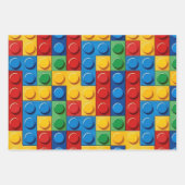 Feuille De Papier Cadeau Blocs de construction colorés (Devant 3)