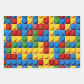 Feuille De Papier Cadeau Blocs de construction colorés (Devant)