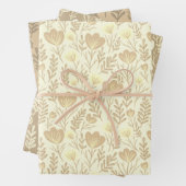 Feuille De Papier Cadeau Blooms fleurs sauvages Simple Neutres Earthy Oat C (En situation)