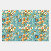 Feuille De Papier Cadeau Bloomscape Bleu 3 (Devant 3)