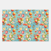 Feuille De Papier Cadeau Bloomscape Bleu 3 (Devant)