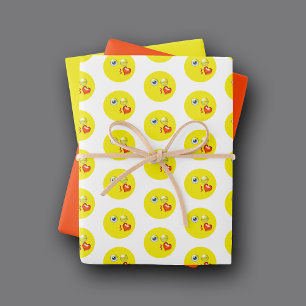 Feuille De Papier Cadeau Blow Kiss Love Hearts Emoji Motif