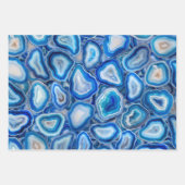 Feuille De Papier Cadeau Blue Agate Geodes cristaux motif (Devant)