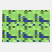 Feuille De Papier Cadeau blue and green geometric pattern (Devant)