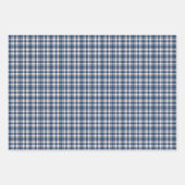 Feuille De Papier Cadeau Blue and Green Gingham Plaid Tartan Monogram (Devant 3)