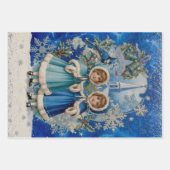 Feuille De Papier Cadeau Blue and Silver Victorian Christmas (Devant 3)