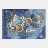 Feuille De Papier Cadeau Blue and Silver Victorian Christmas (Devant)