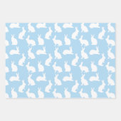 Feuille De Papier Cadeau Blue And White Pattern Of Cute Bunnies Cute Easter (Devant)
