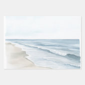 Feuille De Papier Cadeau Blue Beach Ocean Mariage (Devant)