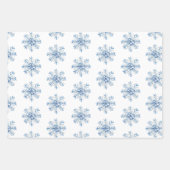 Feuille De Papier Cadeau Blue Bows Deer Snowflakes Christmas (Devant 3)