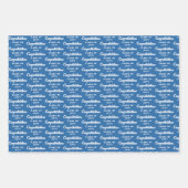 Feuille De Papier Cadeau Blue Caps Diplomas Mixed Graduation Patterns (Devant 2)