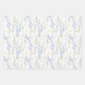 Feuille De Papier Cadeau Blue Cream Floral Wedding (Devant 3)