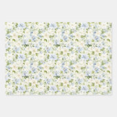 Feuille De Papier Cadeau Blue Cream Floral Wedding (Devant 2)