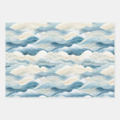 Feuille De Papier Cadeau Blue Cream Sea Sand Abstrait (Devant 2)