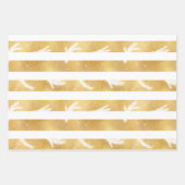 Feuille De Papier Cadeau Blue Gold White Noël Motif (Devant 3)