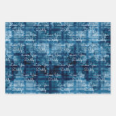 Feuille De Papier Cadeau Blue Hommes's Birthday do-it-yourself Texte ensemb (Devant 3)