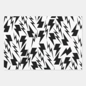 Feuille De Papier Cadeau Blue Lightning Black Arrière - plan Motif Y2K (Devant 2)