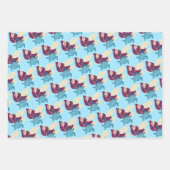 Feuille De Papier Cadeau Blue Ocean Sea Turtle Design numérique (Devant)