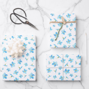 Feuille De Papier Cadeau Blue Oubliez-moi pas un motif sans coutures