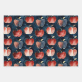 Feuille De Papier Cadeau Blue Red Apples  (Devant)