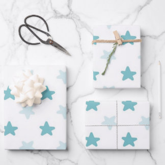 Feuille De Papier Cadeau Blue Stars Jovely Sky Motif