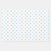 FEUILLE DE PAPIER CADEAU BLUE & TAN BÉBÉ GARÇON MOTIFS (Devant)
