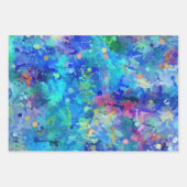 Feuille De Papier Cadeau Blue Teal Purple Watercolor Abstraction (Devant 2)