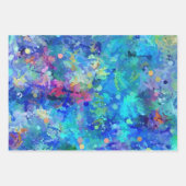 Feuille De Papier Cadeau Blue Teal Purple Watercolor Abstraction (Devant)
