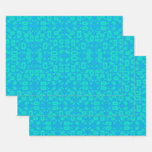 Feuille De Papier Cadeau Blue Turquoise Frosted Glass Motif Art Abstrait