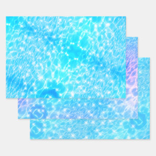 Feuille De Papier Cadeau Blue Water ondule texture de l'eau cool moderne ch